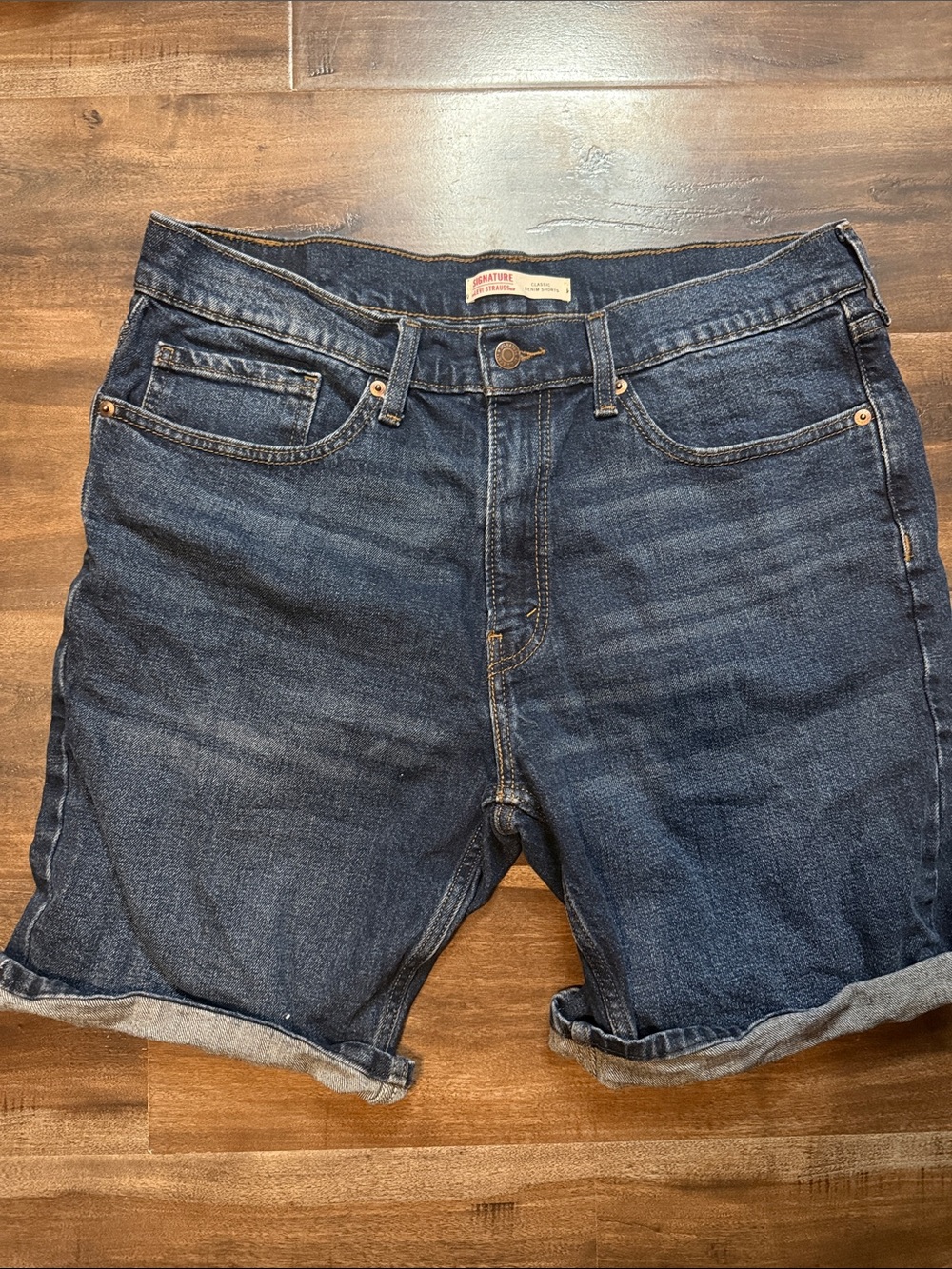 Signature by Levi Strauss Dark Blue Denim Jean Shorts